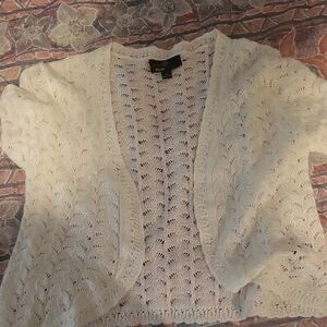 Ronni Nicole Ivory Open-Front Cardigan